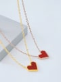thumb Titanium Steel Enamel Heart Minimalist Necklace 2