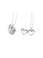 thumb Stainless steel bead chain love pattern round shell book oval pendant necklace 2
