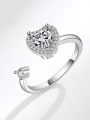thumb 925 Sterling Silver Cubic Zirconia Heart Minimalist Rotate Band Ring 2