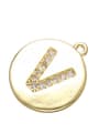 thumb Brass Cubic Zirconia Gold Plated Letter Pendant 0