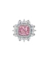 thumb 925 Sterling Silver High Carbon Diamond Flower Luxury Ring 0