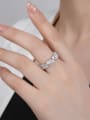 thumb 925 Sterling Silver High Carbon Diamond Geometric Luxury Band Ring 1