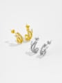 thumb Brass Cubic Zirconia Geometric Minimalist Cluster Earring 0