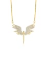 thumb 925 Sterling Silver Cubic Zirconia Wing Minimalist Necklace 0