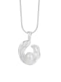 thumb 925 Sterling Silver Imitation Pearl Irregular Minimalist Necklace 3