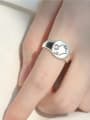 thumb 925 Sterling Silver Portrait Icon Minimalist Band Ring 1