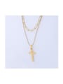 thumb Stainless steel Cross Trend Multi Strand Necklace 0