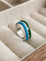 thumb 925 Sterling Silver Enamel Trend Band Ring 2