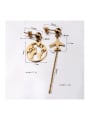 thumb Stainless steel Asymmetric airplane earth Trend Drop Earring 1