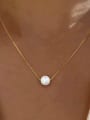 thumb 925 Sterling Silver Imitation Pearl Round Minimalist Necklace 2