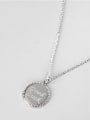 thumb 925 Sterling Silver Round Letter Minimalist Necklace 4