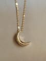 thumb 925 Sterling Silver Gold Moon Minimalist Necklace 0