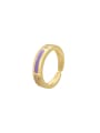 thumb Brass Enamel Rhinestone Geometric Trend Band Ring 0