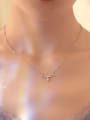 thumb 925 Sterling Silver Cubic Zirconia Bowknot Minimalist Necklace 2