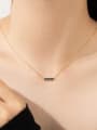 thumb 925 Sterling Silver Cubic Zirconia Geometric Dainty Link Necklace 1