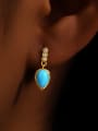 thumb 925 Sterling Silver Turquoise Water Drop Vintage Stud Earring 1