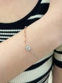 thumb 925 Sterling Silver Cubic Zirconia Heart Minimalist Asymmetrical Chain Link Bracelet 2