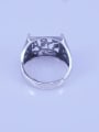 thumb 925 Sterling Silver 18K White Gold Plated Geometric Ring Setting Stone size: 13*13mm 2