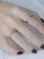 thumb 925 Sterling Silver Hollow Geometric Vintage Stackable Ring 1