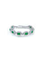 thumb 925 Sterling Silver High Carbon Diamond Green Geometric Luxury Bracelet 0