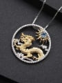 thumb 925 Sterling Silver Natural Stone Zodiac Dragon Luxury Necklace 1