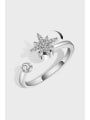 thumb 925 Sterling Silver Cubic Zirconia Star Minimalist Rotate Band Ring 0