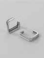 thumb 925 Sterling Silver Square Vintage Fried Dough Twist  Stud Earring 2