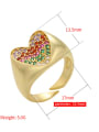 thumb Brass Rhinestone Geometric Trend Band Ring 1