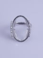 thumb 925 Sterling Silver 18K White Gold Plated Geometric Ring Setting Stone size: 15*25mm 0
