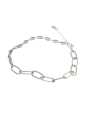 thumb 925 Sterling Silver Geometric Vintage Asymmetric chain Link Bracelet 2