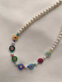 thumb Freshwater Pearl Multi Color Irregular Bohemia   Handmade Beading  Necklace 3