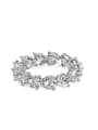 thumb 925 Sterling Silver High Carbon Diamond Heart Luxury Band Ring 3