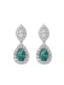 thumb 925 Sterling Silver High Carbon Diamond Water Drop Luxury Cluster Earring 3