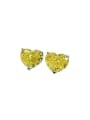 thumb 925 Sterling Silver High Carbon Diamond Heart Luxury Stud Earring 0