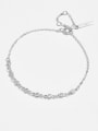 thumb 925 Sterling Silver Cubic Zirconia Geometric Dainty Adjustable Bracelet 2