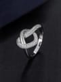 thumb 925 Sterling Silver Cubic Zirconia Heart Knot Luxury Band Ring 1