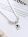 thumb 925 Sterling Silver Cubic Zirconia Black Geometric Vintage Multi Strand Necklace 3