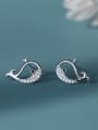 thumb 925 Sterling Silver Cubic Zirconia whale Dainty Stud Earring 2