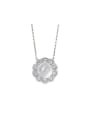 thumb 925 Sterling Silver Natural Stone Flower Luxury Necklace 0