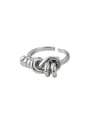 thumb 925 Sterling Silver Irregular Vintage Twist Knot Band Ring 3