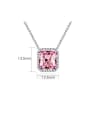 thumb 925 Sterling Silver High Carbon Diamond Pink Geometric Luxury Necklace 2