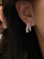 thumb 925 Sterling Silver Bead Geometric Minimalist Stud Earring 1