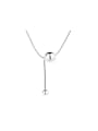 thumb 925 Sterling Silver Ball Vintage Lariat Necklace 0