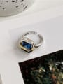thumb 925 Sterling Silver Sapphire Geometric Vintage Band Ring 2