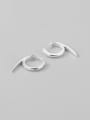 thumb 925 Sterling Silver Smooth Simple Pointed Tail Ear Ring 0