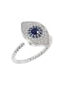 thumb 925 Sterling Silver Cubic Zirconia Evil Eye Minimalist Rotate Band Ring 4