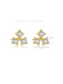 thumb 925 Sterling Silver Cubic Zirconia Geometric Dainty Stud Earring 3