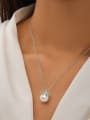 thumb 925 Sterling Silver Imitation Pearl Bowknot Dainty Necklace 2