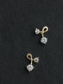 thumb 925 Sterling Silver Cubic Zirconia Cherry Dainty Stud Earring 0