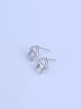 thumb 925 Sterling Silver 18K White Gold Plated Geometric Earring Setting Stone size: 4*4mm 2